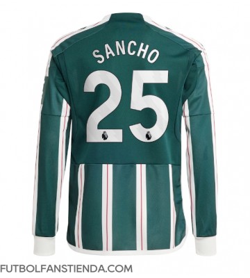 Manchester United Jadon Sancho #25 Segunda Equipación 2023-24 Manga Larga